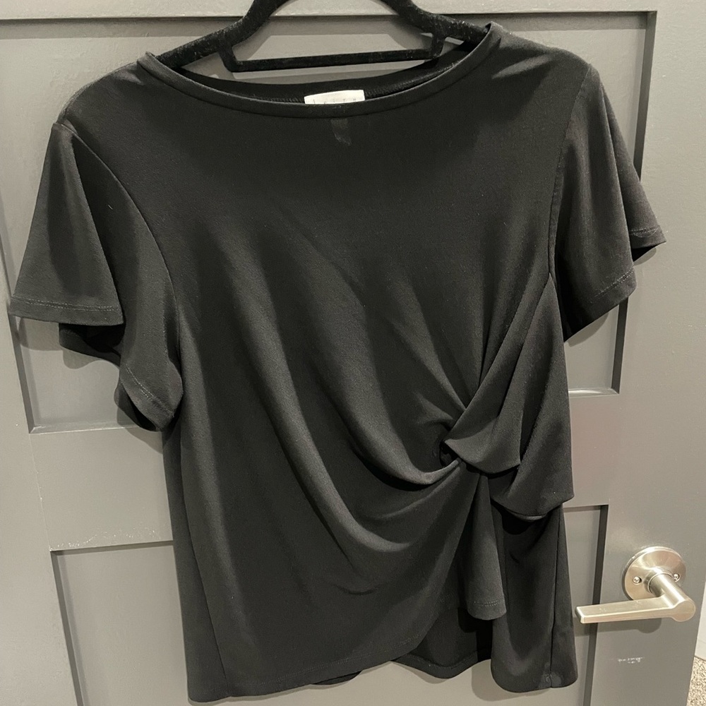 Leith black tie blouse